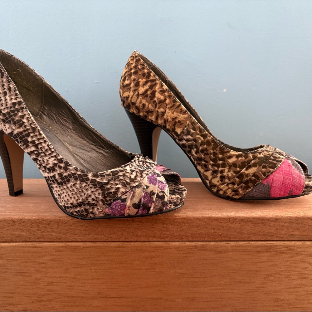 Madden Girl Brown and Pink Chic Heels